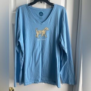 Life Is Good Tshirt ladies Crusher Tee Golden Retriever